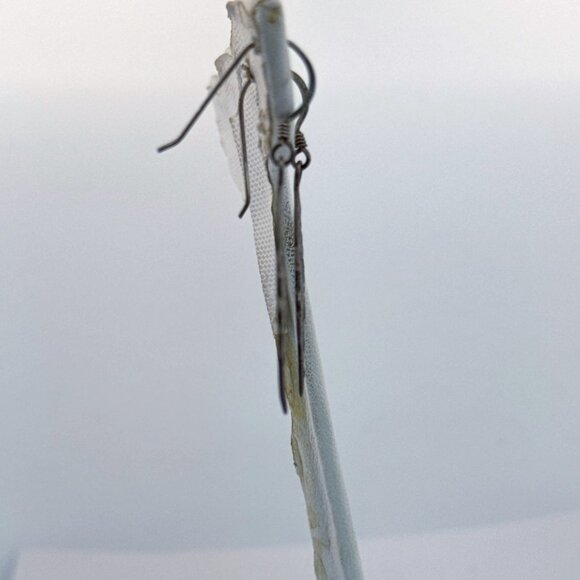 Estate Vintage Sterling Silver 925 Filigree Marquise Dangle Earrings 3g - Picture 2 of 8